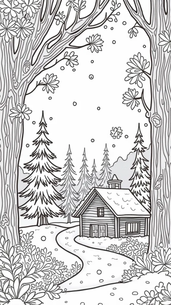 coloriages d’hiver gratuits pour adultes